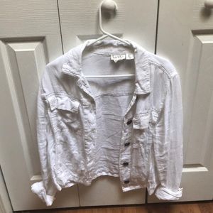 Nicole Miller White  Linen “jean” jacket